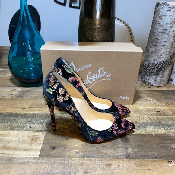 louboutin flower heels